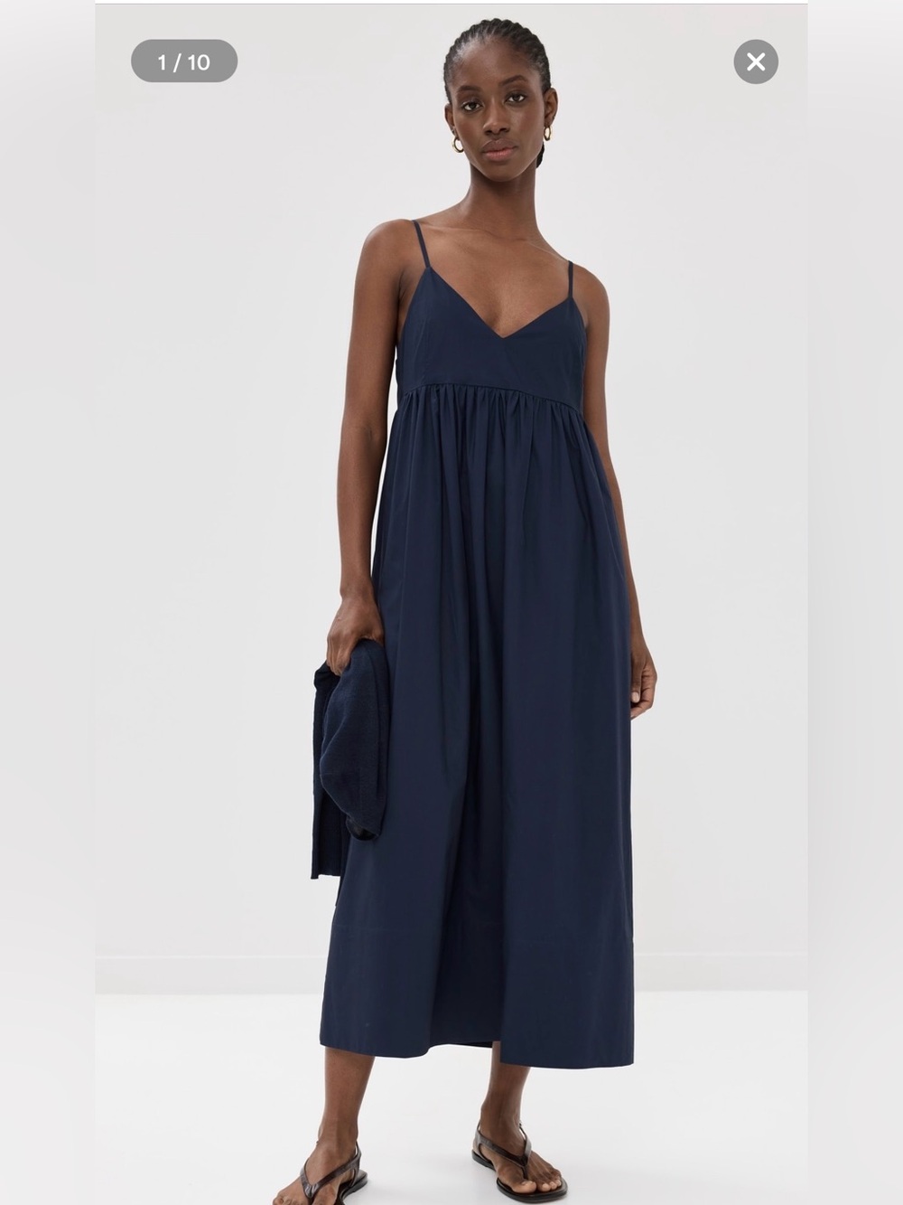 Jenni Kayne NWT Navy Peninsula Midi Dress with Spaghetti Straps Size XXL